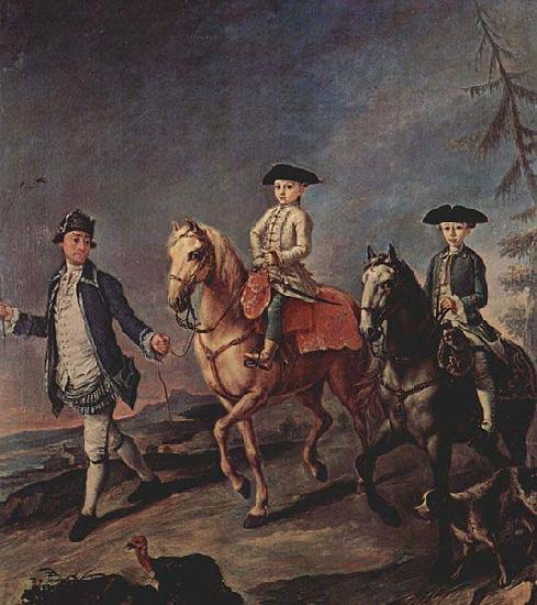 Pietro Longhi Der Spaziergang zu Pferd Sweden oil painting art